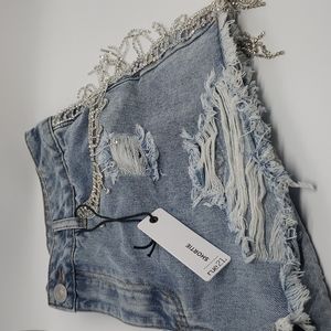 Rhinestone High Rise Shorts